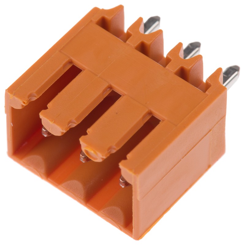 5 pcs - Weidmuller 3.5mm Pitch 3 Way Pluggable Terminal Block, Header, Through Hole, Solder Termination