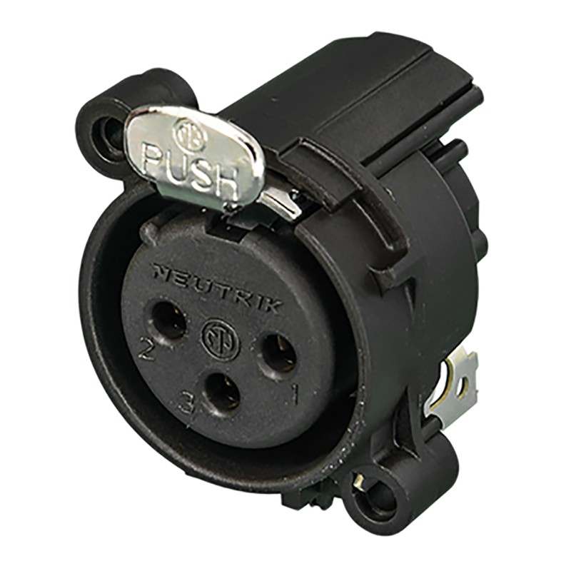 5 pcs - Neutrik PCB Mount XLR Connectors, Right Angle, Female, &lt,50 V ac, 3 Way, Gold Plating