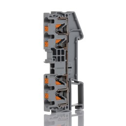 5 pcs - Phoenix Contact PT 4-QUATTRO Series Grey Feed Through Terminal Block, 0.2 - 6mm², Single-Level, Push In