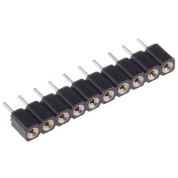 5 pcs - 10 Way Preci-Dip Straight Through Hole 2.54mm SIL Socket, Solder, 3A 100 V ac, 150 V dc