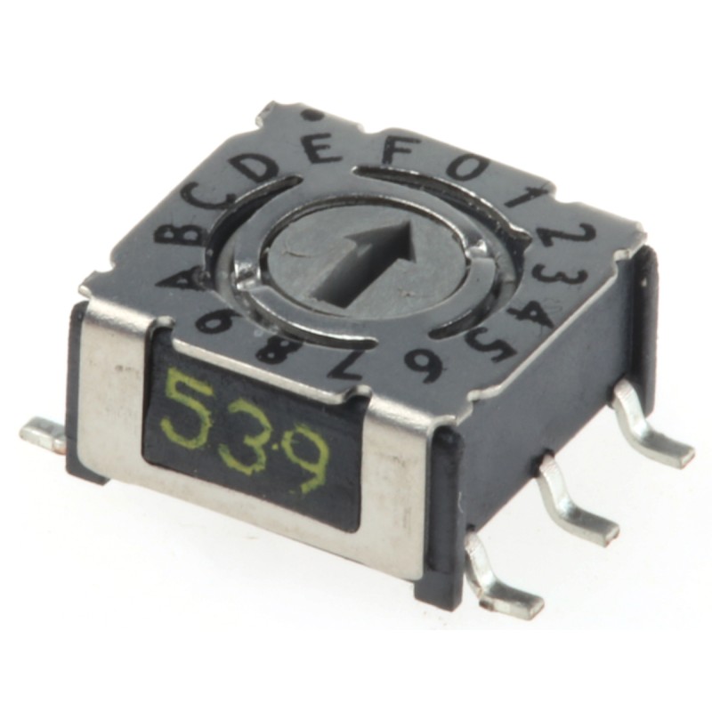 1 pcs - Hartmann 16 Way Surface Mount DIP Switch, Rotary Flush Actuator