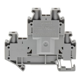 5 pcs - Phoenix Contact UTTB Clipline Series Grey Double Level Terminal Block, 0.14 - 6mm², Double-Level, Screw