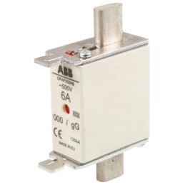 1 pcs - ABB 6A Centred Tag Fuse, NH000, 500V