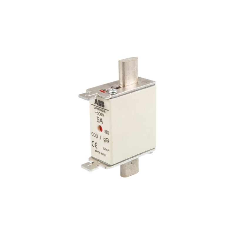 1 pcs - ABB 6A Centred Tag Fuse, NH000, 500V