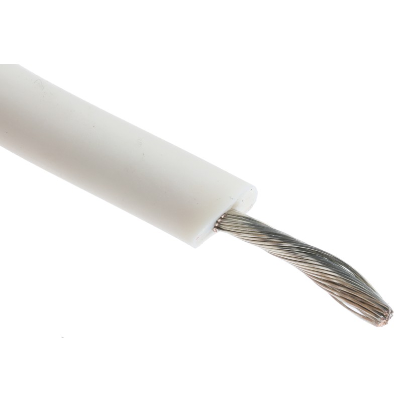 1 Reel of 30 M - Alpha Wire Premium Series White 3.3 mm² Hook Up Wire, 12 AWG, 65/0.25 mm, 30m, Silicone Rubber Insulation