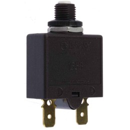 1 pcs - ETA Thermal Circuit Breaker - 1658 Single Pole 250V Voltage Rating Panel Mount, 15A Current Rating