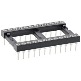 5 pcs - Preci-Dip 2.54mm Pitch Vertical 24 Way, Through Hole Turned Pin Open Frame IC Dip Socket, 1A