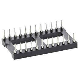 5 pcs - Preci-Dip 2.54mm Pitch Vertical 24 Way, Through Hole Turned Pin Open Frame IC Dip Socket, 1A