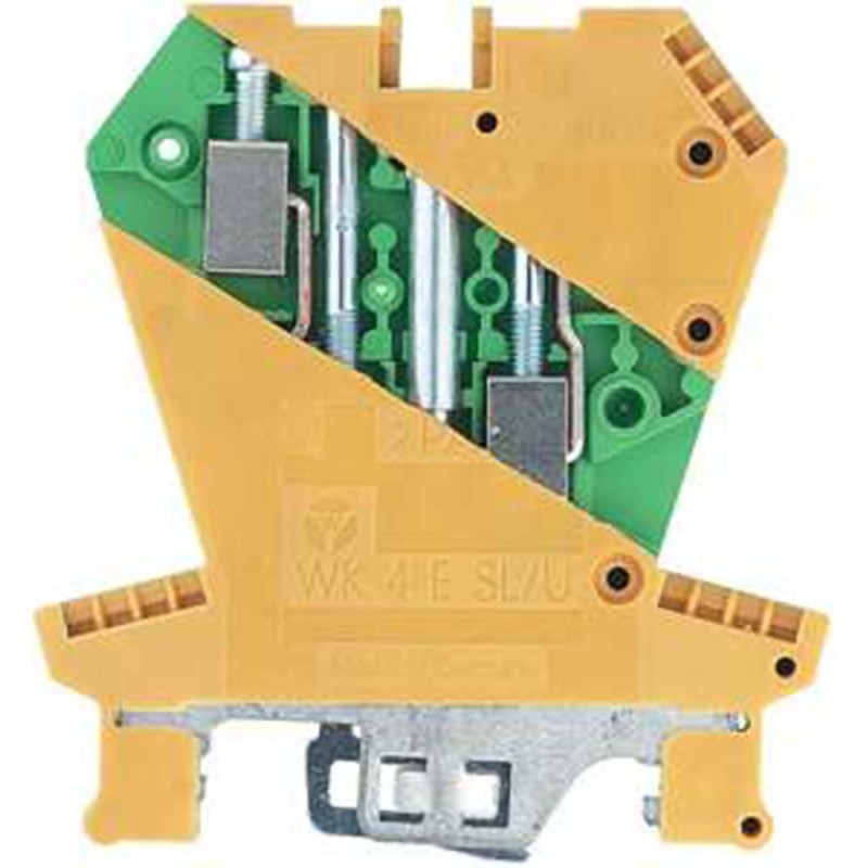 1 pcs - Wieland 4-Way Top Hat Non-Fuse DIN Rail Terminal, 22 - 12 AWG Wire, Screw, Thermoplastic Housing
