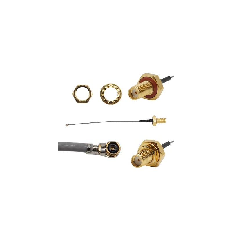 50 pcs - Male MHF4 to SMA Coaxial Cable, IP67 Coaxial, Unterminated