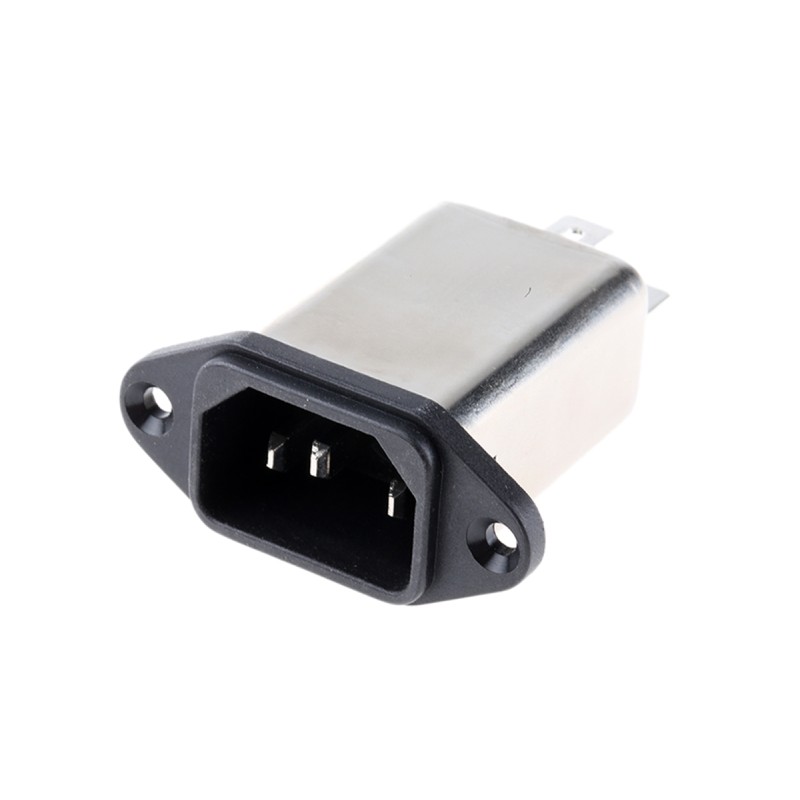 1 pcs - Schaffner 10A, 250 V ac Male Panel Mount IEC Filter FN9244-10-06, Faston None Fuse