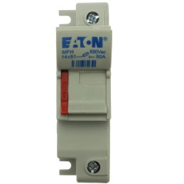1 pcs - Eaton 50A Rail Mount Fuse Holder for 14 x 51mm Fuse, 1P, 690V ac