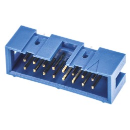50 pcs - TE Connectivity AMP-LATCH Series Straight Through Hole PCB Header, 16 Contact(s), 2.54mm Pitch, 2 Row(s), Shrouded