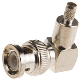 50 pcs - TE Connectivity, Plug Cable Mount BNC Connector, 50Ω, Crimp Termination, Right Angle Body