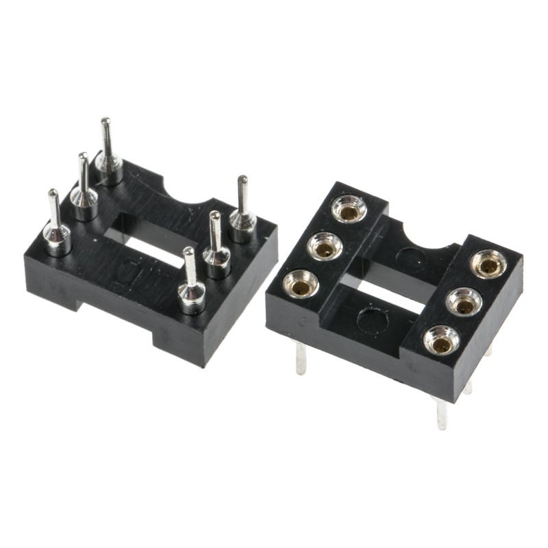 5 pcs - Winslow 2.54mm Pitch Vertical 6 Way, Through Hole Turned Pin Open Frame IC Dip Socket, 5A