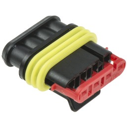 5 pcs - TE Connectivity, AMP Superseal 1.5 Female 4 Way for use with Centerline Wire-to-Wire Connector