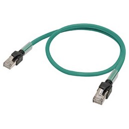 1 pcs - Omron Cat6a Male RJ45 to Male RJ45 Ethernet Cable, Green LSZH Sheath, 2m, Low Smoke Zero Halogen (LSZH)