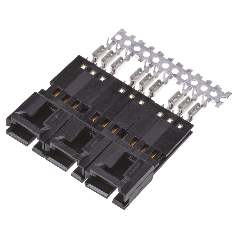 5 pcs - TE Connectivity 3-Way IDC Connector Plug for Cable Mount, 1-Row