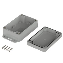 1 pcs - Bopla Euromas X Series Light Grey ABS Enclosure, IP66, IP68, IK07, Flanged, Light Grey Lid, 120 x 80 x 45.2mm