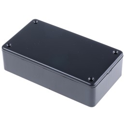 1 pcs - Hammond 1591 Series Black ABS Enclosure, IP54, Black Lid, 112 x 62 x 27mm
