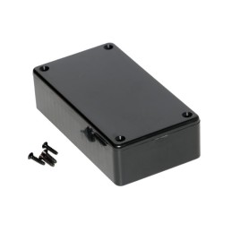 1 pcs - Hammond 1591 Series Black ABS Enclosure, IP54, Black Lid, 112 x 62 x 27mm