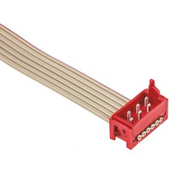 5 pcs - TE Connectivity Micro-MaTch Series Flat Ribbon Cable, 6-Way, 1.27mm Pitch, 100mm Length, Micro-MaTch IDC to Micro-MaTch