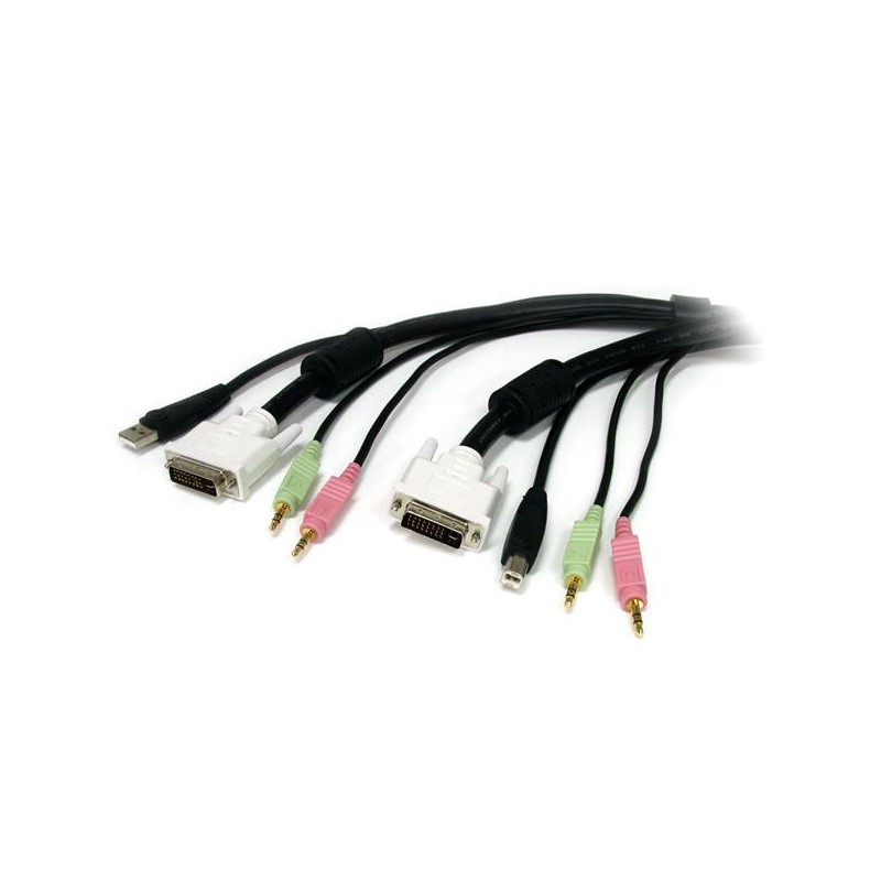 1 pcs - StarTech.com Male 3.5mm Stereo Jack x 2, DVI-I Dual Link, USB A to Male 3.5mm Stereo Jack x 2, DVI-I Dual Link, USB B