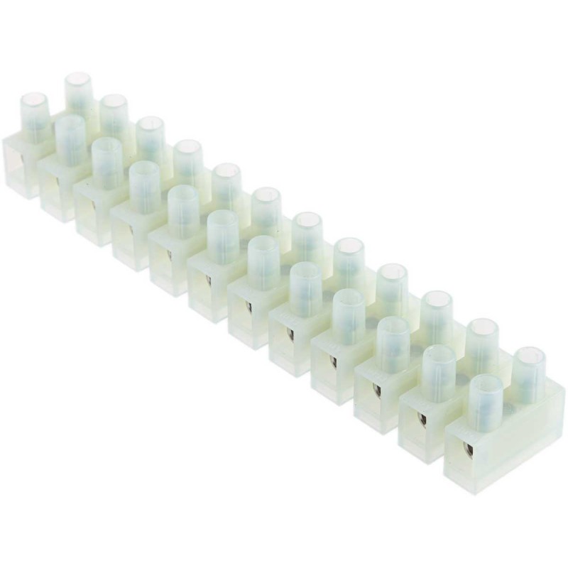 5 pcs - RS PRO Non-Fused Terminal Block, 12-Way, 24A, 2.5 mm² Wire, Screw Down Termination