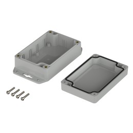 1 pcs - Bopla Euromas X Series Light Grey Polycarbonate Enclosure, IP66, IP68, IK07, Flanged, Light Grey Lid, 105 x 70 x 40mm