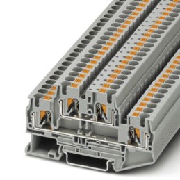 5 pcs - Phoenix Contact PTTB 4 Series Grey Feed Through Terminal Block, 0.2 - 6mm², Double-Level, Push In Termination,