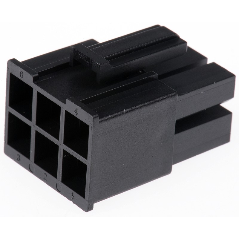 5 pcs - Molex, Mega-Fit Male Connector Housing, 5.7mm Pitch, 6 Way, 2 Row