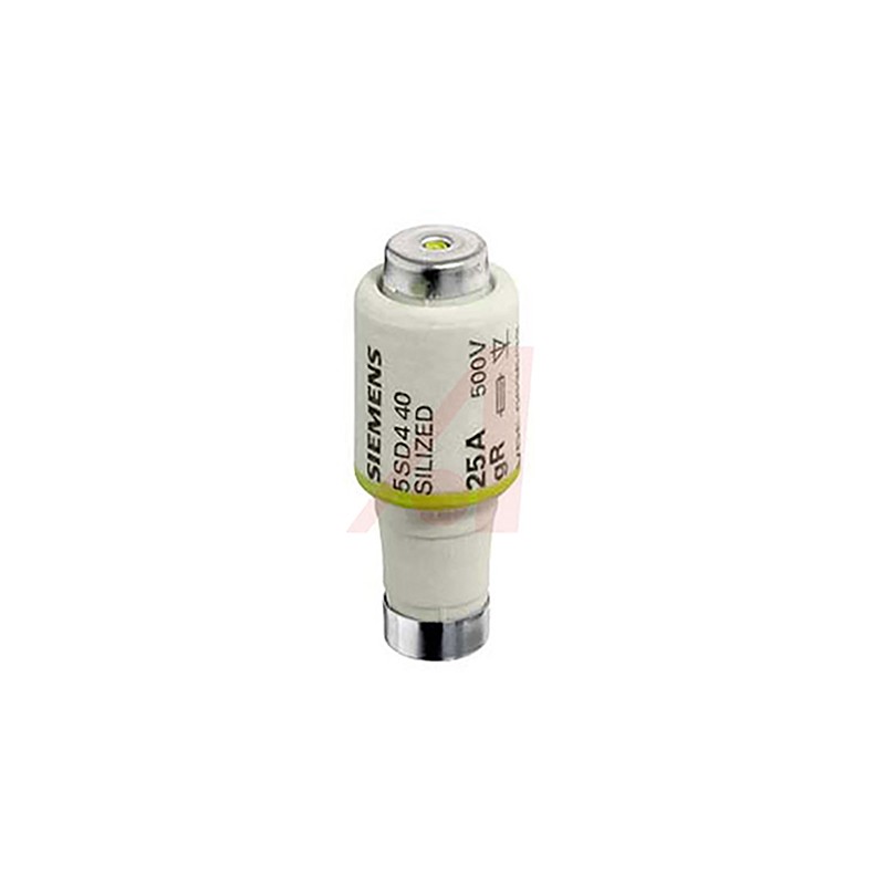 1 pcs - Siemens 25A DII Bottle Fuse, E27 Thread Size, gR, 500V ac/dc