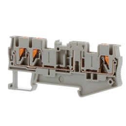 5 pcs - Phoenix Contact PT 2.5-TWIN-TGB Series Grey Disconnect Terminal Block, 2.5mm², Single-Level, Push In Termination