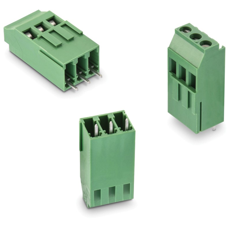5 pcs - Wurth Elektronik 2495 Series PCB Terminal Block, 3-Contact, 5.08mm Pitch, PCB Mount, 1-Row, Solder Termination