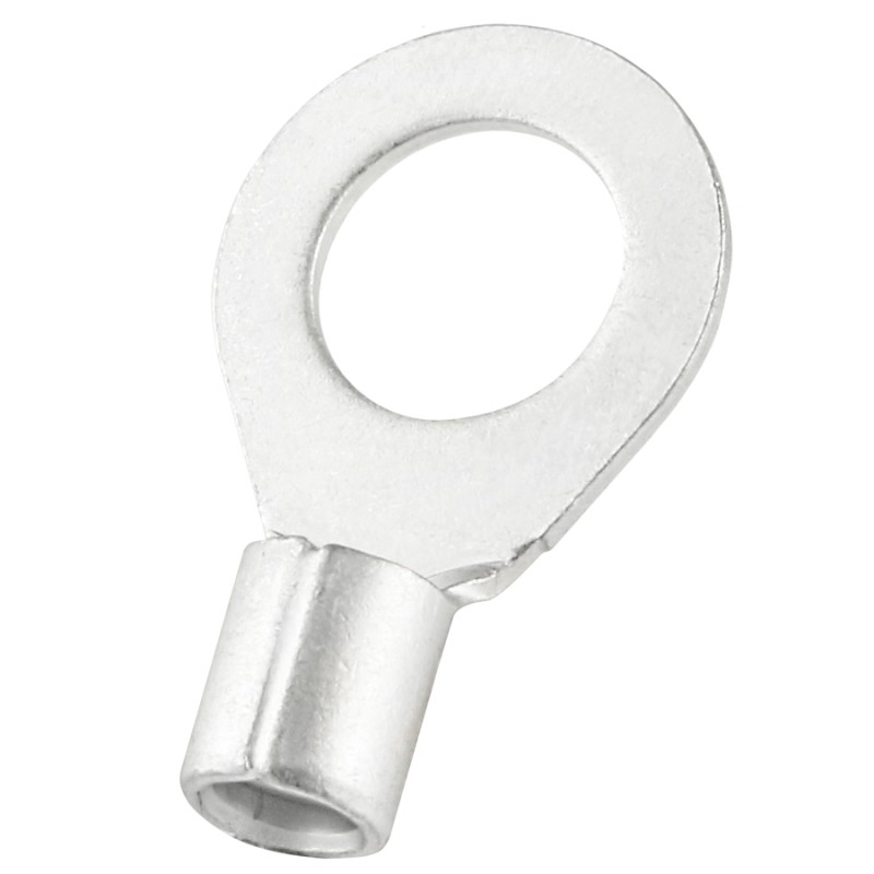 500 pcs - RS PRO Uninsulated Crimp Ring Terminal, 10.5mm Stud Size, 10mm² to 10mm² Wire Size, Silver