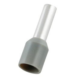 500 pcs - RS PRO Insulated Bootlace Ferrule, 8mm Pin Length, 3.2mm Pin Diameter, 4mm² Wire Size, Grey