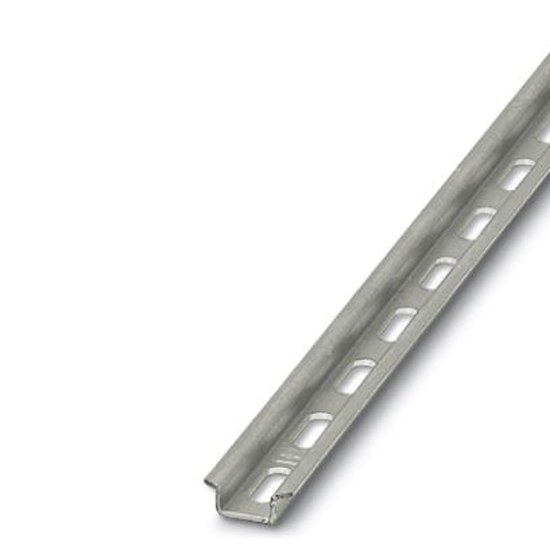 1 pcs - Phoenix Contact Steel Perforated DIN Rail, Mini Top Hat Compatible, 2m x 15mm x 5mm
