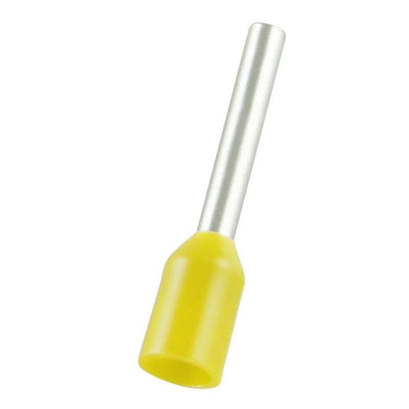 500 pcs - RS PRO Insulated Bootlace Ferrule, 10mm Pin Length, 1.7mm Pin Diameter, 1mm² Wire Size, Yellow