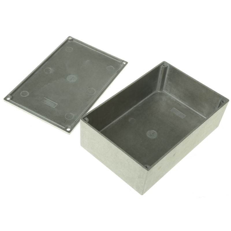 1 pcs - Hammond 1590 Series Natural Die Cast Aluminium Enclosure, IP54, Natural Lid, 145 x 95 x 49.1mm
