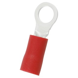 500 pcs - RS PRO Insulated Crimp Ring Terminal, 4.3mm Stud Size, 0.5mm² to 1.5mm² Wire Size, Red