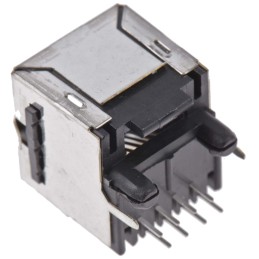 5 pcs - TE Connectivity 5557969 Series Female RJ45 Connector, Through Hole, Cat3