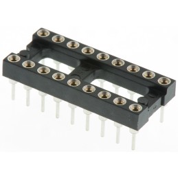 5 pcs - Preci-Dip 2.54mm Pitch Vertical 18 Way, Through Hole Turned Pin Open Frame IC Dip Socket, 1A