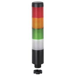 1 pcs - Werma Kompakt 37 Series Clear, Green, Red, Yellow Signal Tower, 4 Lights, 24 V