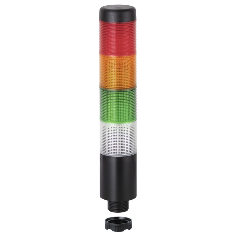 1 pcs - Werma Kompakt 37 Series Clear, Green, Red, Yellow Signal Tower, 4 Lights, 24 V