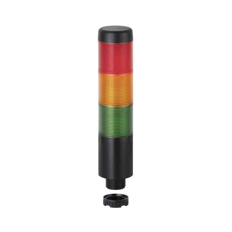 1 pcs - Werma Kompakt 37 Series Red/Green/Yellow Buzzer Signal Tower, 3 Lights, 12 V, Built-In
