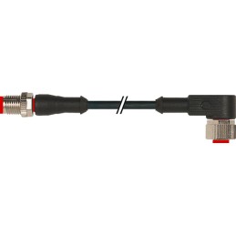 1 pcs - RS PRO Straight Female 3 way M12 to Straight Male 3 way M12 Sensor Actuator Cable, 2m