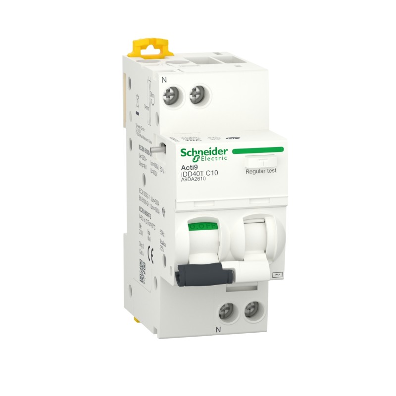 1 pcs - Schneider Electric RCBO, 16A Current Rating, 1P+N Poles, 30mA Trip Sensitivity, Type C, Acti9 Range
