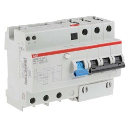1 pcs - ABB RCBO, 63A Current Rating, 3P Poles, 30mA Trip Sensitivity, System Pro M Compact Range