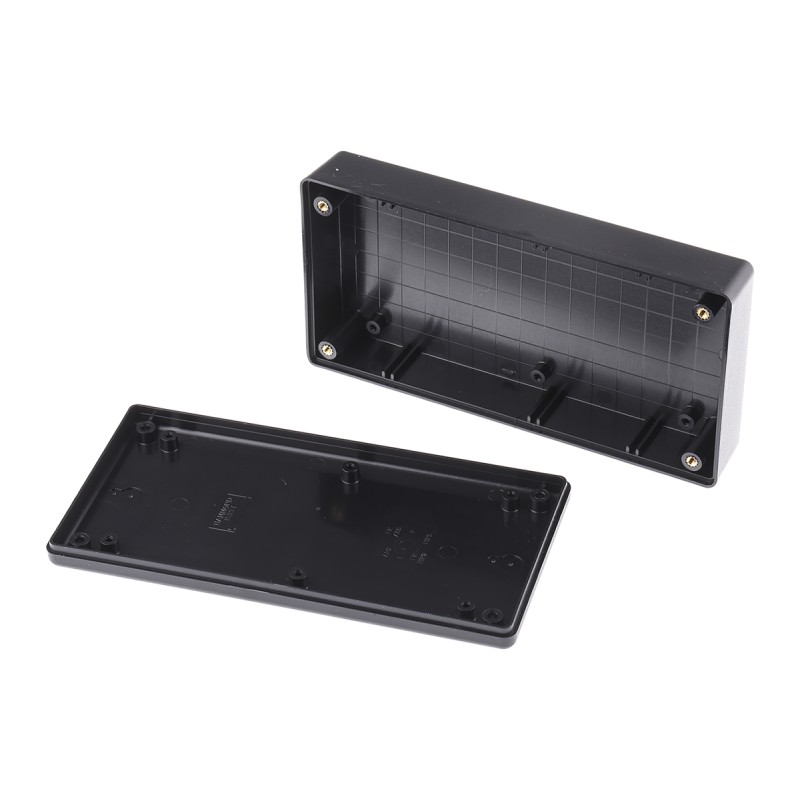 1 pcs - Hammond 1599 Series Black Flame Retardant ABS Enclosure, IP54, Black Lid, 170 x 85 x 34mm