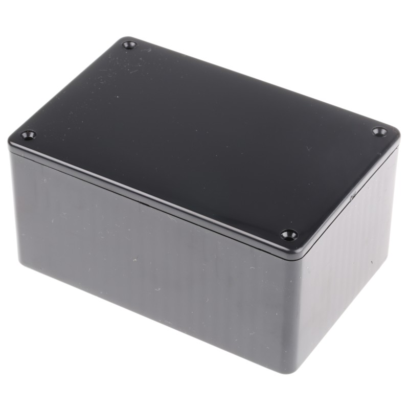 1 pcs - Hammond 1591 Series Black Flame Retardant ABS Enclosure, IP54, Black Lid, 120 x 80 x 59mm